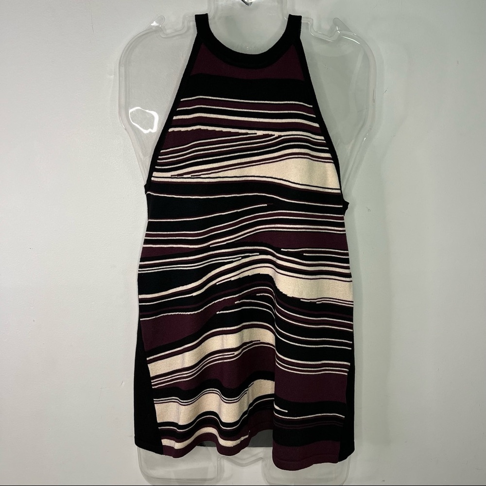 NEW Le Chateau Black /Plum/Neutral Knit Tank Top Size XS or Large